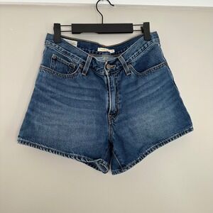 Levis Womens 80s Mom Denim Shorts Size 27 High Rise‎ Dark Wash Vintage Style